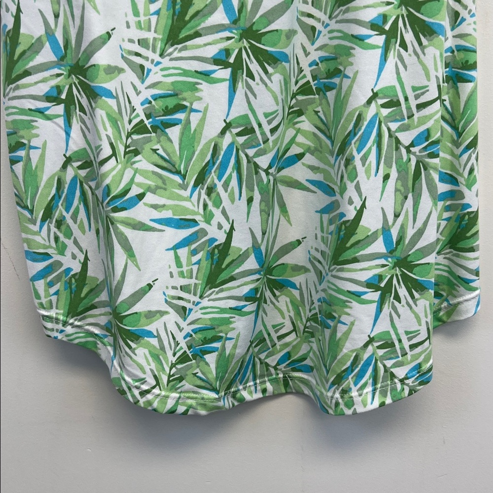 Cynthia Rowley Tropical Palm Leaves Green White and Blue Pajama set Size M - Picture 9 of 16